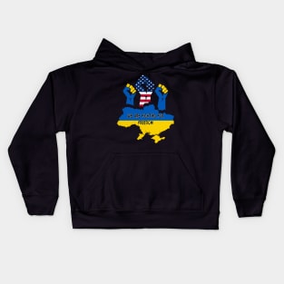 Free Ukraine, We are Fighting For Freedom, Ukrain Flag Kids Hoodie